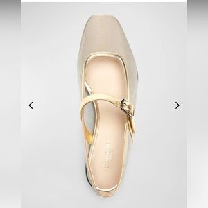 Le monde Beryl Mesh metallic Mary Jane ballerina flats